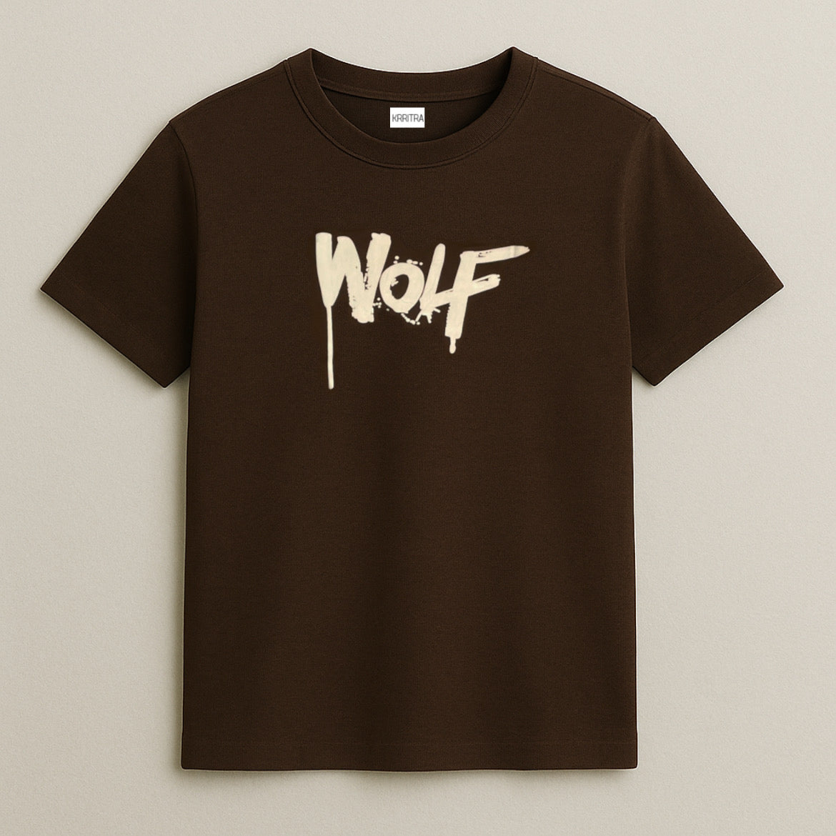 Brown Wolf Graphic T-Shirt – Bold Spirit, Soft Comfort