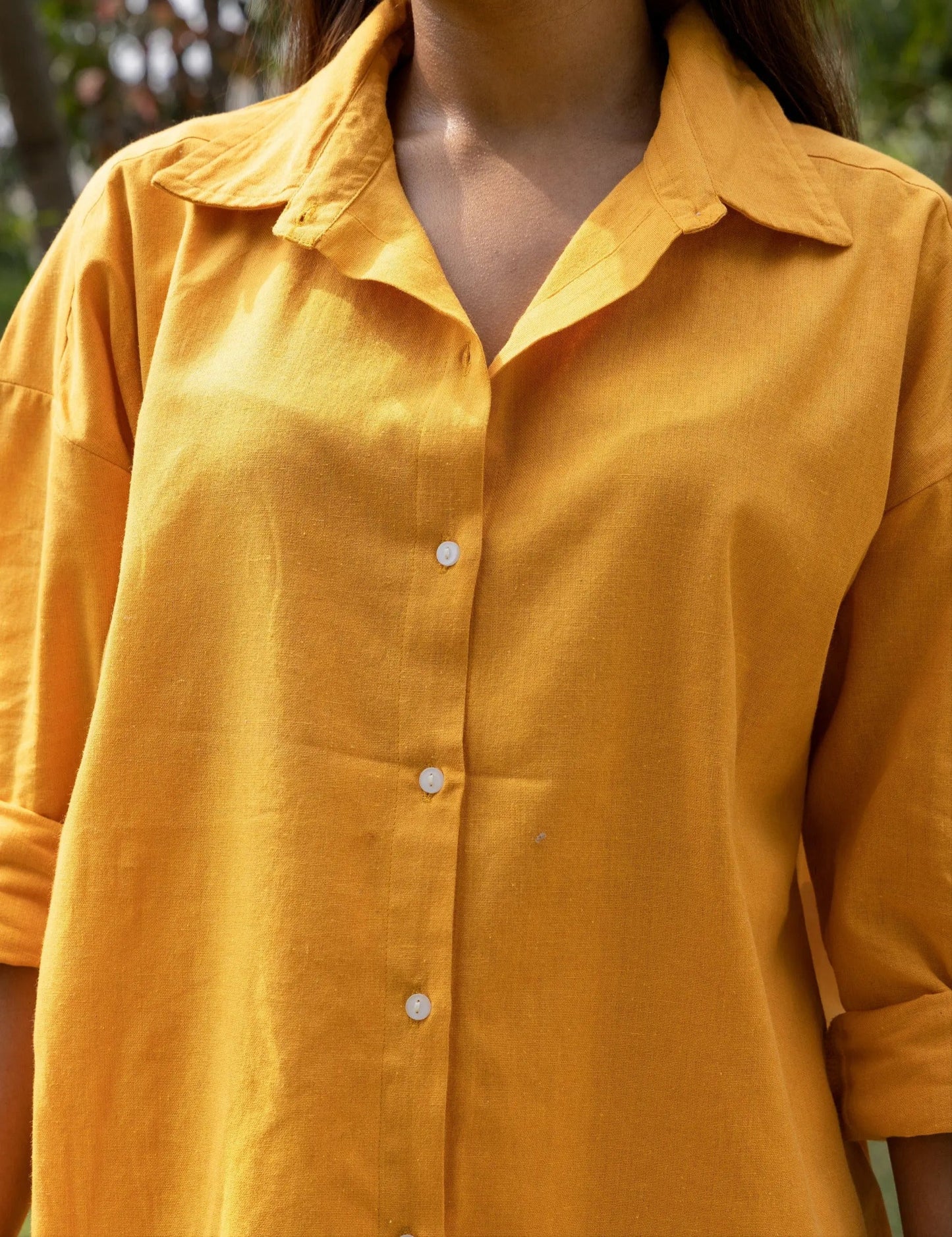 Olive Green Cotton Flex V-Neck Tunic Top for Women