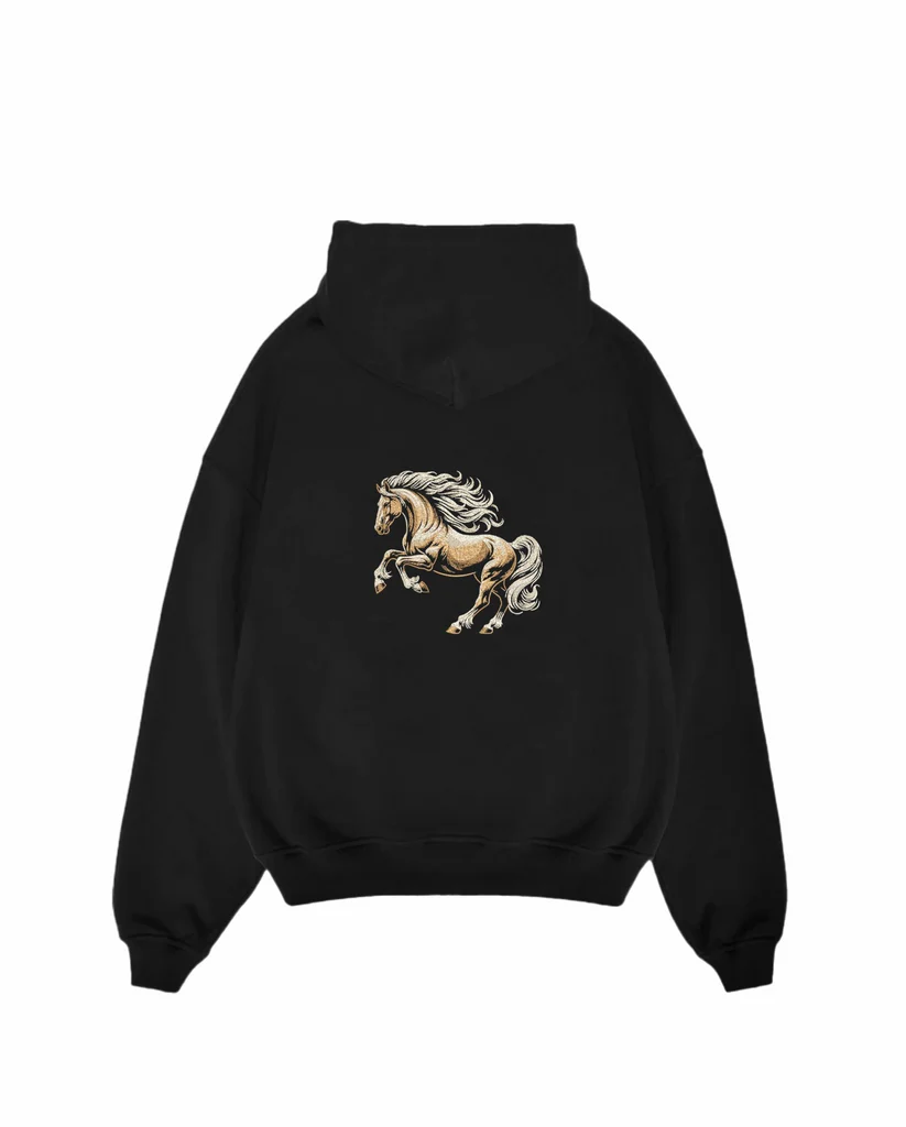 Premium Panther Embroidery Hoodie | Dark Aesthetic Wildlife Graphic Sweatshirt