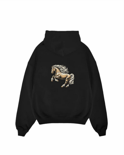 Premium Panther Embroidery Hoodie | Dark Aesthetic Wildlife Graphic Sweatshirt