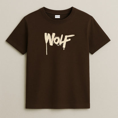 Brown Wolf Graphic T-Shirt – Bold Spirit, Soft Comfort