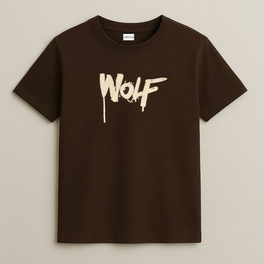Brown Wolf Graphic T-Shirt – Bold Spirit, Soft Comfort