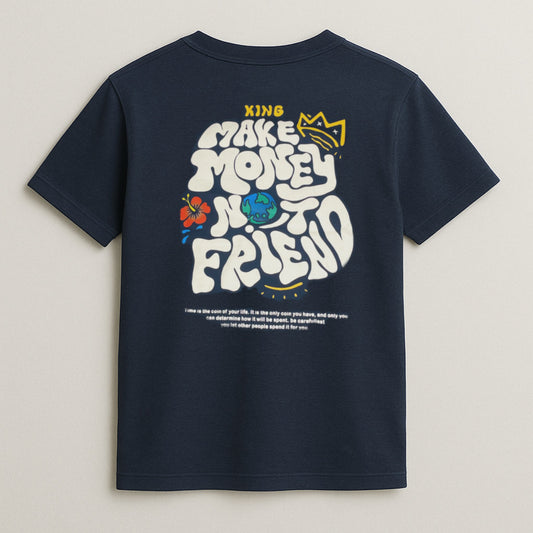 Blue "Make Money" Graphic T-Shirt – Bold &amp; Motivational Streetwear