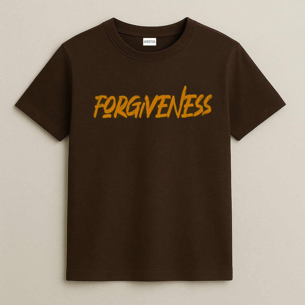 Brown "Forgiveness" Graphic T-Shirt – Comfort Meets Meaning