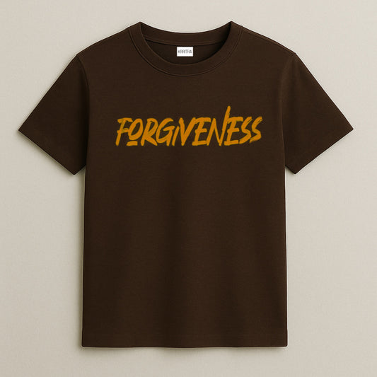 Brown "Forgiveness" Graphic T-Shirt – Comfort Meets Meaning