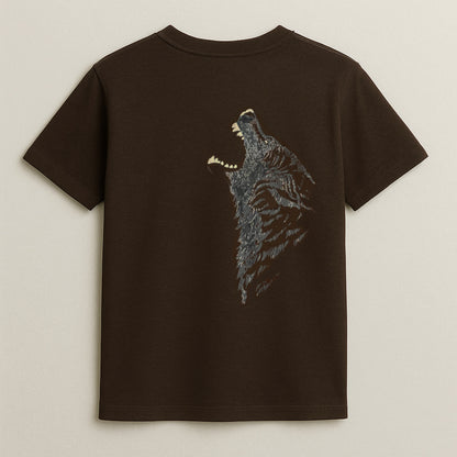 Brown Wolf Graphic T-Shirt – Bold Spirit, Soft Comfort