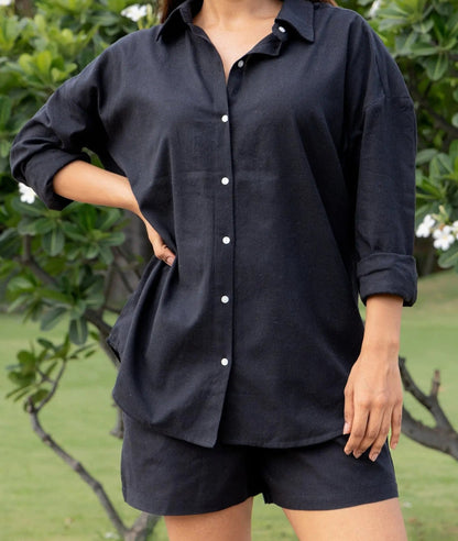 Olive Green Cotton Flex V-Neck Tunic Top for Women