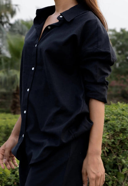 Olive Green Cotton Flex V-Neck Tunic Top for Women