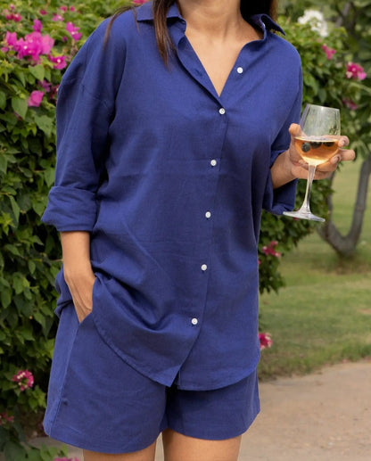 Olive Green Cotton Flex V-Neck Tunic Top for Women