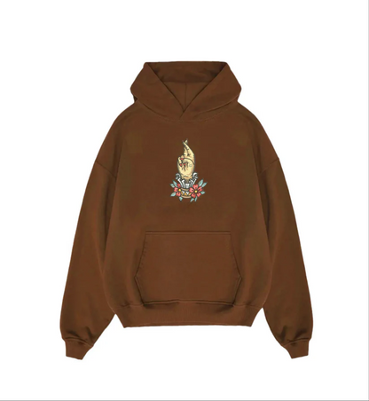 Iconic Mona Lisa Eyes Embroidery Black Unisex Hoodie | Minimalist Artistic Streetwear