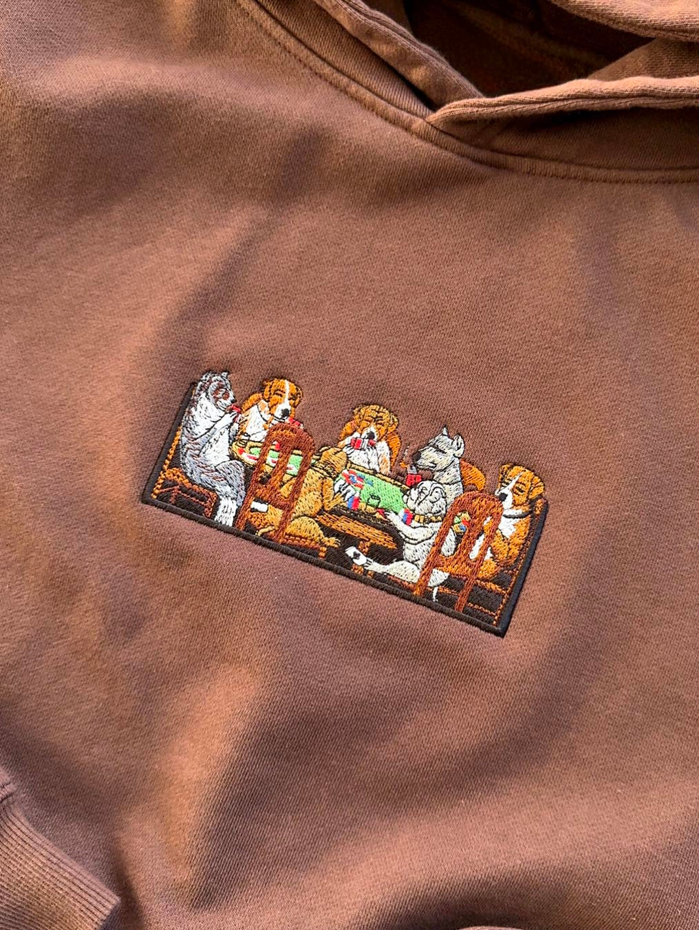 Premium Canine Card Game Embroidery Hoodie | Oversized Dog Lover Gift Sweatshirt