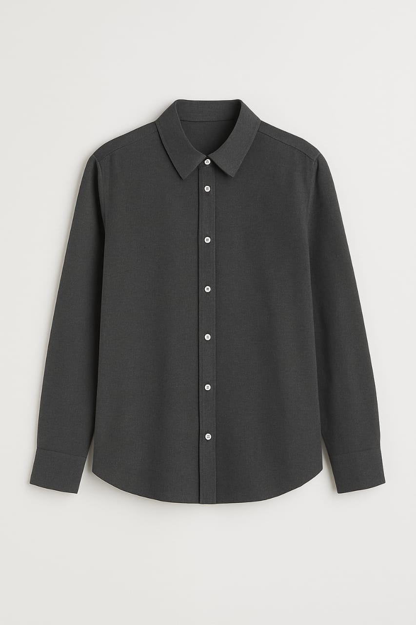 Dark Gray Full Sleeves Shirt – Classic Elegance, All-Day Comfort