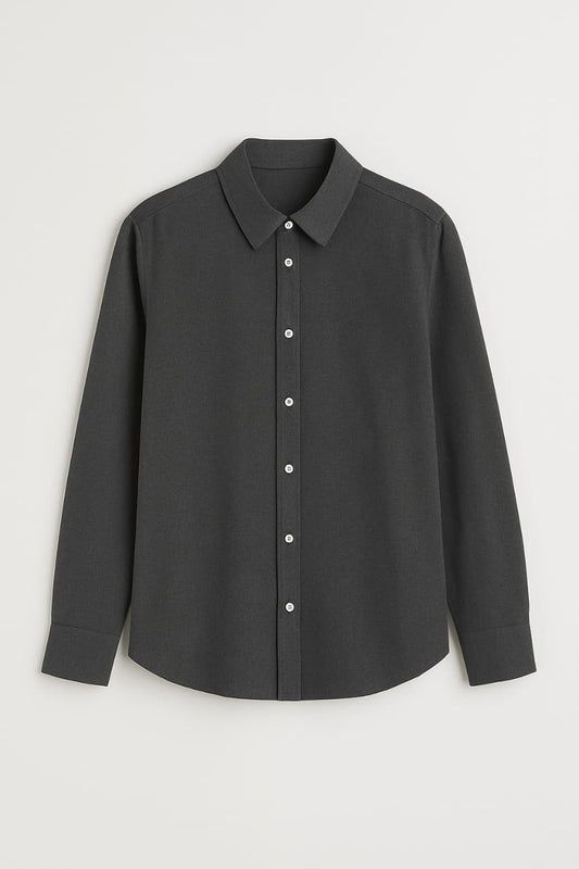 Dark Gray Full Sleeves Shirt – Classic Elegance, All-Day Comfort