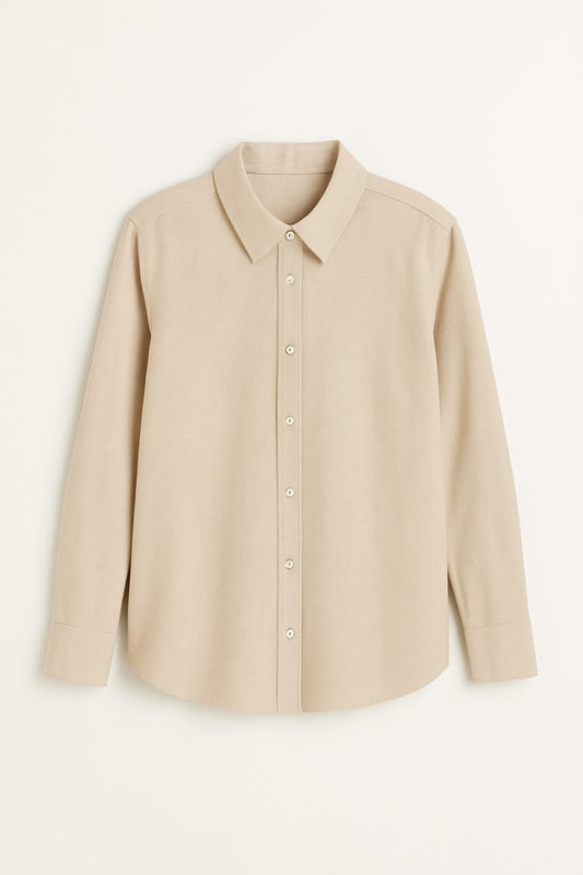 Beige Full Sleeves Shirt – Elegant & Versatile Everyday Wear