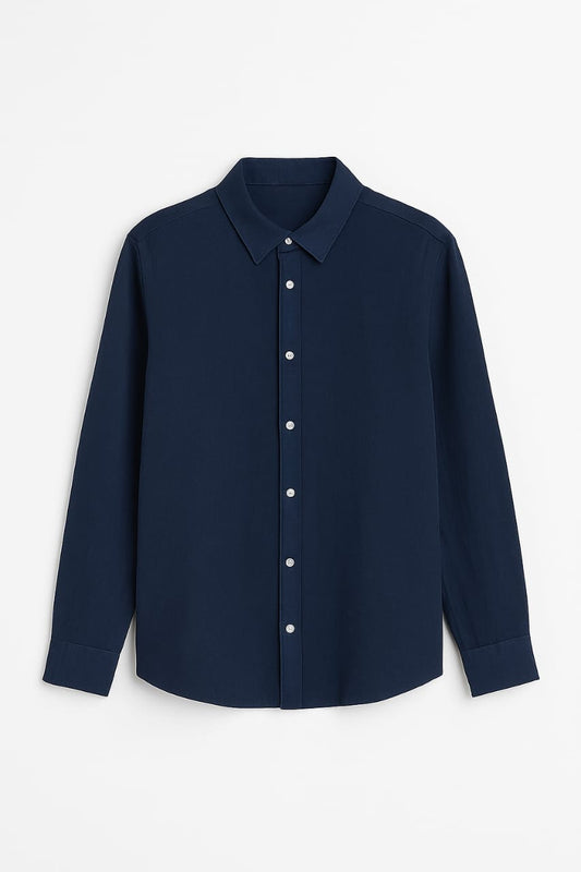 Classic Navy Blue Full Sleeves Shirt – Timeless & Versatile