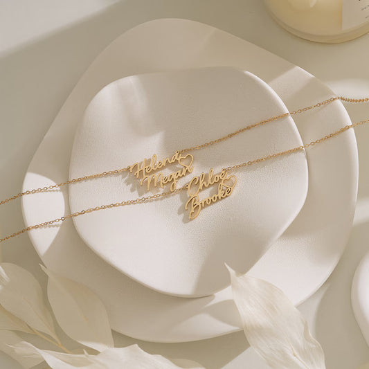 Dainty Script Name Necklace | Personalized Gold Nameplate Gift | Custom Jewelry for Bridesmaids & Mom
