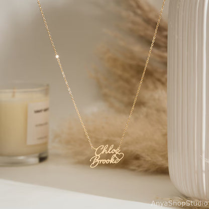 Dainty Script Name Necklace | Personalized Gold Nameplate Gift | Custom Jewelry for Bridesmaids & Mom