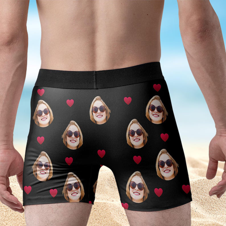 Photo Upload Boxer Briefs | Custom Face Picture Underwear Gift for Men | Hilarious Birthday Present