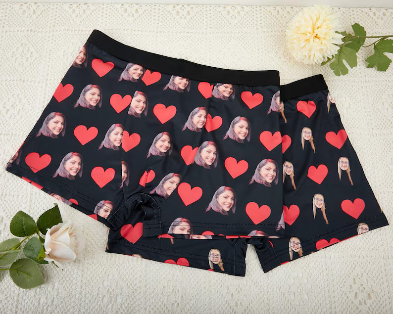 Custom Face Boxers | Personalized Photo Underwear for Men | Funny I LOVE YOU Gift for Boyfriend/Husband