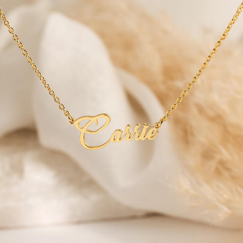 Signature Name Necklace | Custom Handwritten Font Nameplate | Personalized Minimalist Jewelry for Her