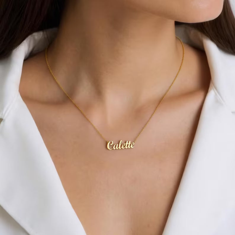 Personalized Name Pendant – Custom Gold Finish Necklace by KRRITRA