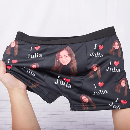 Custom Face Underwear | Personalized Photo Boxers for Boyfriend | Funny Love Gift