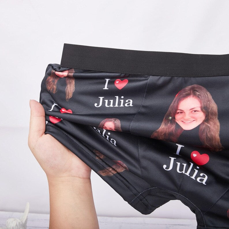 Custom Face Underwear | Personalized Photo Boxers for Boyfriend | Funny Love Gift