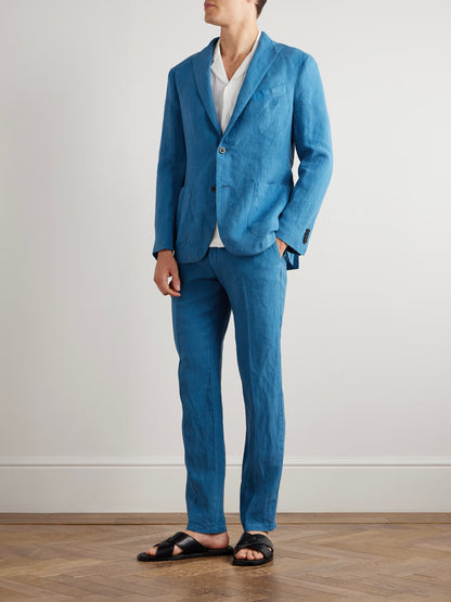 Men's Camel Wool Double-Breasted Suit | Tailored Fit Tan Blazer & Trousers | Business & Wedding Attire