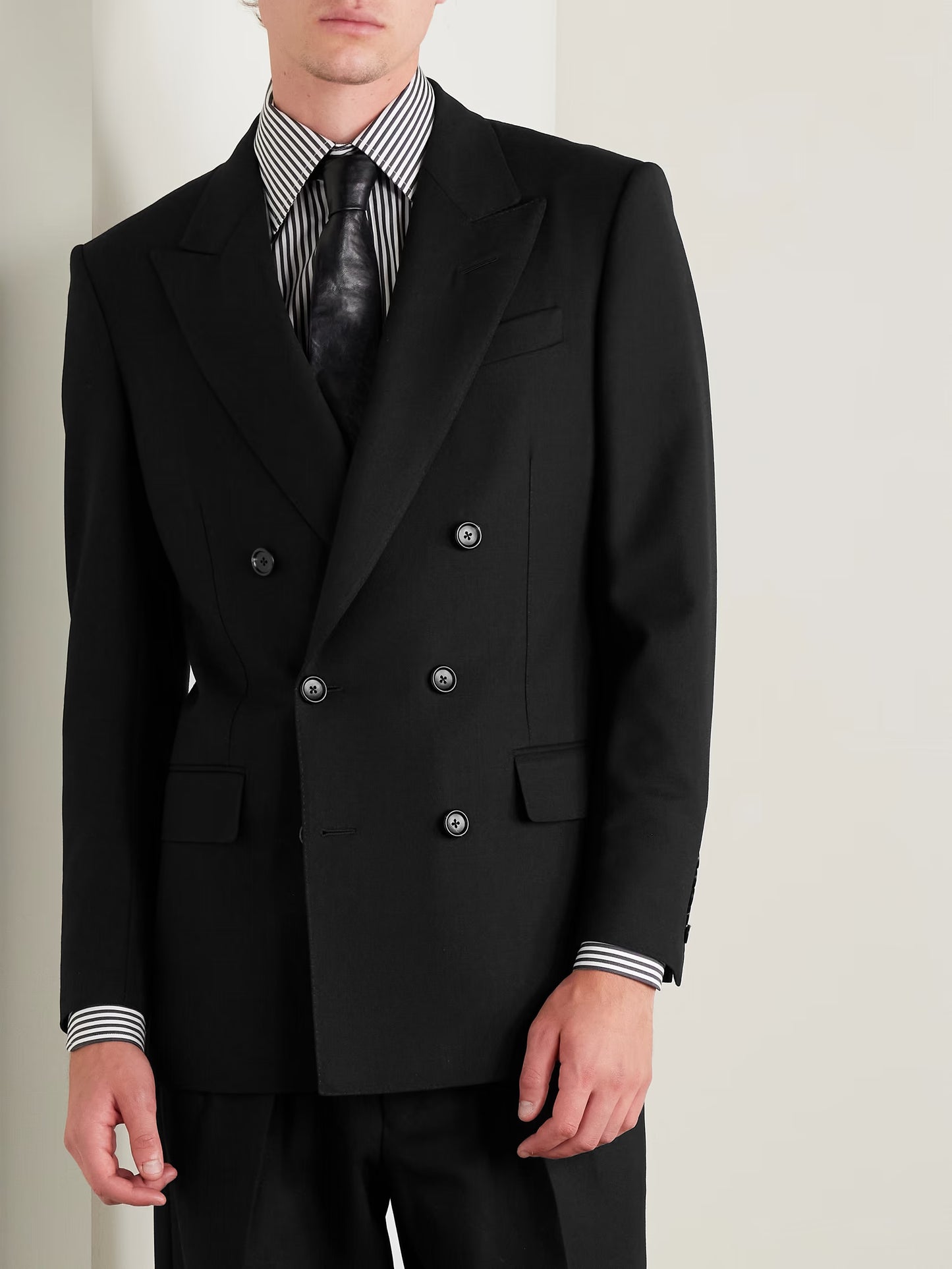 Men's Camel Wool Double-Breasted Suit | Tailored Fit Tan Blazer & Trousers | Business & Wedding Attire