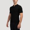 Krritra Black Ribbed Knitted Polo T-Shirt - Image 3