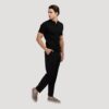 Krritra Black Ribbed Knitted Polo T-Shirt - Image 2