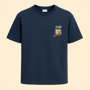 “SUMWON IN THE VOID” Navy Blue Graphic T-Shirt for Men