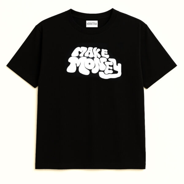 Krritra’s King Hustler – Make Money Not Friends Tee in Black | Bold Streetwear T-Shirt