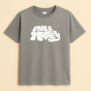Krritra’s King Hustler – Make Money Not Friends Tee in Concrete Grey | Bold Streetwear Vibes