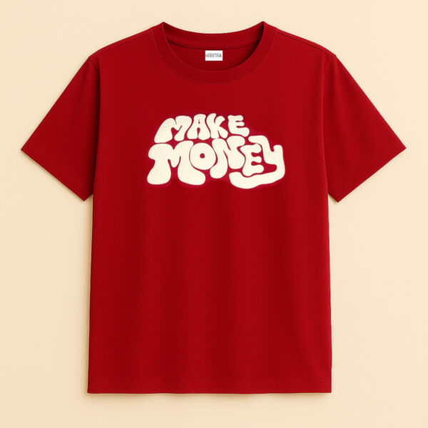 Krritra’s King Hustler – Make Money Not Friends Tee in Hustle Red | Street Bold, Boss Energy