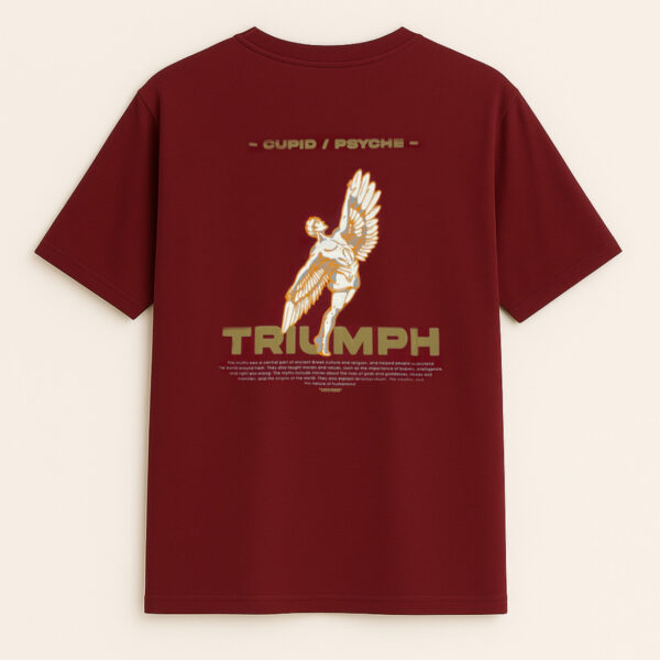 “Cupid / Psyche – Triumph” Maroon Graphic Cotton-Lycra Tee