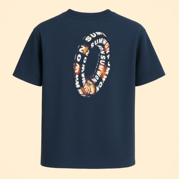 “SUMWON IN THE VOID” Navy Blue Graphic T-Shirt for Men