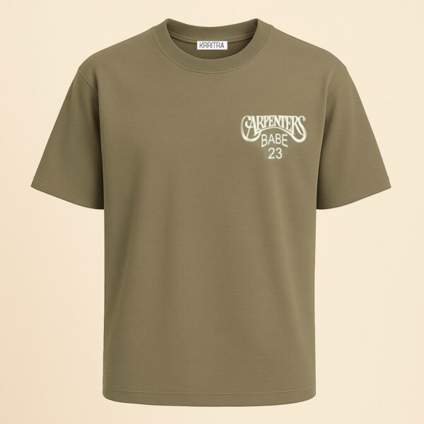 Carpenters Babe 23 Olive Graphic T-Shirt for Men | KRRITRA