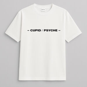 “Cupid / Psyche – Triumph” White Cotton-Lycra Graphic Tee by Krritra