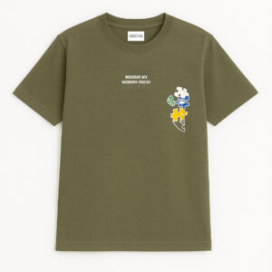 "Where’s My Missing Piece?" – Olive Green Puzzle Face Graphic Tee for Men | KRRITRA