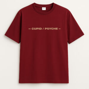 “Cupid / Psyche – Triumph” Maroon Graphic Cotton-Lycra Tee